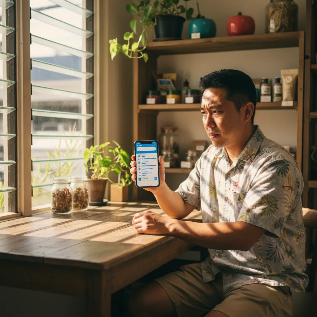 Honolulu local business digital marketing search results on a laptop and phone.