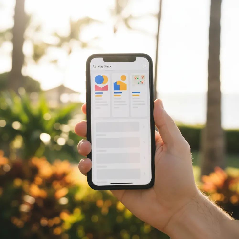 Mobile search results for a Honolulu service business.